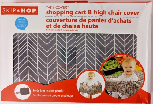 NEW Skip Hop 2-in-1 Shopping Cart and High Chair Cover Grey Feather