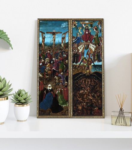 La Crucifixión, El Juicio Final Jan van Eyck lienzo montado o solo impresión - Imagen 7 de 11