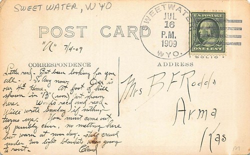 Sweetwater Wy Dirt Street Town Vue Avec Rare Nous Cancel Cppr - Picture 2 of 2