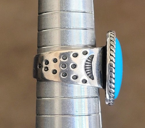 Large Sleeping Beauty Turquoise Sterling Silver Ring Carolyn Pollack Vtg - Q.5/R - Picture 20 of 24