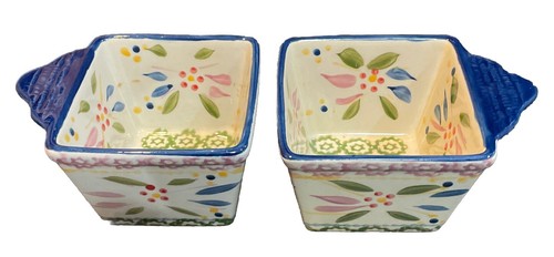 Temptations by Tara Old World Floral Blue Single Serve Ramekins 10 Oz Set of 2 - Picture 3 of 6