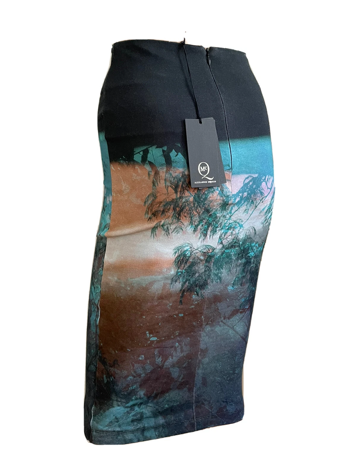 ALEXANDER MCQUEEN GONNA A MATITA TUBO FASCIA STRETCH MCQUEEN XS UK 6 US 2 IT 38 NUOVA