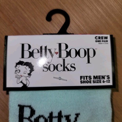 Betty Boop mens crew socks light green shoe size 6-12 - Picture 4 of 5