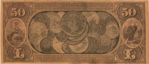 Reproduction $50 National Gold Bank Note 1870 1st National Gold Bank SF CA Copy - Picture 3 of 6
