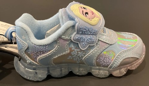Disney Frozen Blue Athletic Light Up Sneakers Elsa Shoes Toddler Girl Size 7 NEW - Picture 8 of 11