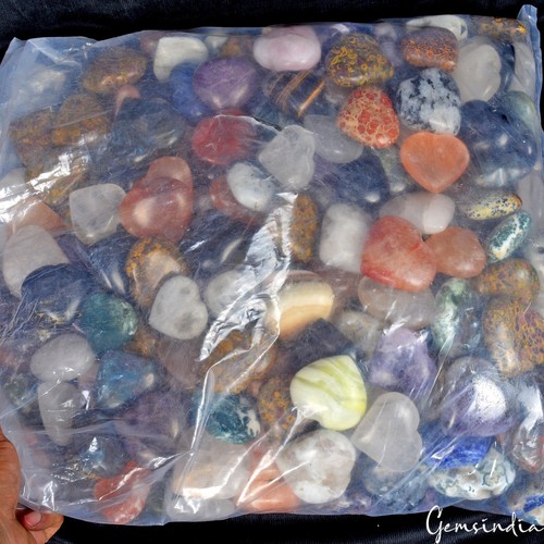 10 Kg/20 Kg Gemas Naturales Sanación Amor Hinchado Piedras en Forma de Corazón ~ Al Por Mayor - Imagen 19 de 30