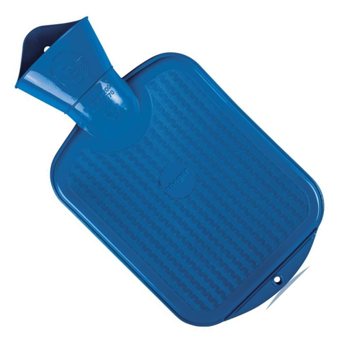 0.8 Litre Dark Blue Double Ribbed Hot Water Bottles Without Cover by Sanger - Picture 3 of 4