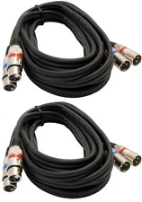 Audio2000'S ADC203H2 Two-Pack Professional 20-feet Dual XLR Female to Dual XLR