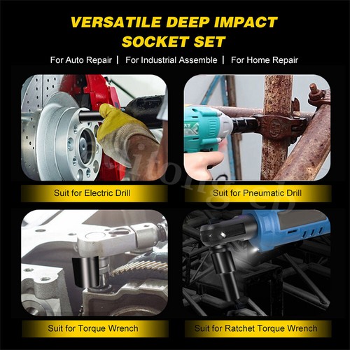 1/2" Drive Deep Impact Socket Set CR-V Steel Metric Sockets Long 20PCS 8-32MM AU - Picture 5 of 14