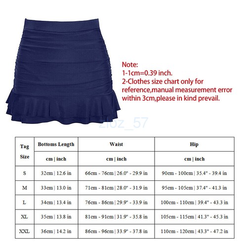 NEW HOT Ladies Swim Skirt High-Waist Swimsuit Women Ruched Shorts Swimwear Beach - Picture 3 of 20