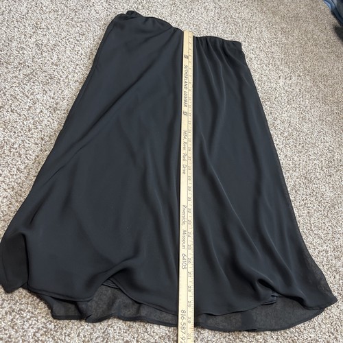 Alex Evenings Maxi Skirt Size Large Pull On Black Sheer Overlay - Picture 5 of 8