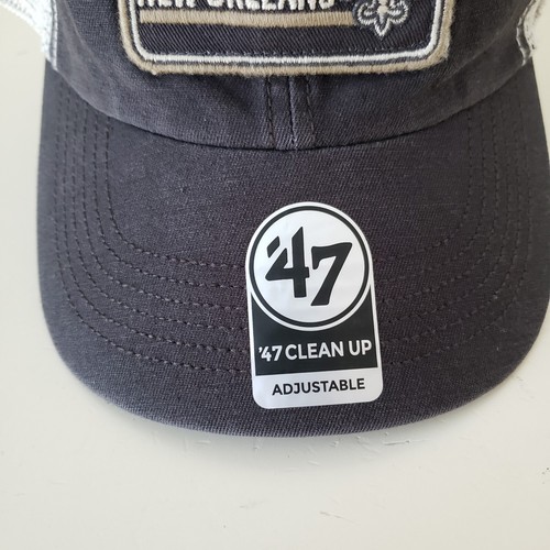 New Orleans Saints Hat Cap Snap Back Black 47 NFL Clean Up Mesh Back Mens New - Picture 3 of 9