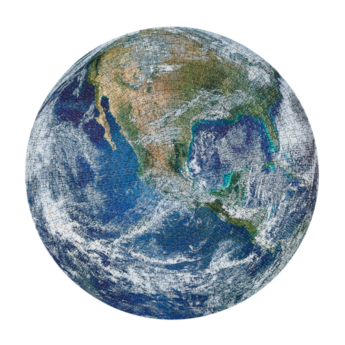 Rompecabezas circular redondo del día de la tierra 1000 piezas genuino de cuatro puntos nuevo en paquete - Imagen 4 de 4