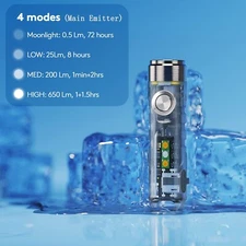 RovyVon Aurora A7 G4 Keychain Flashlight, USB C Rechargeable,650 Lumen 