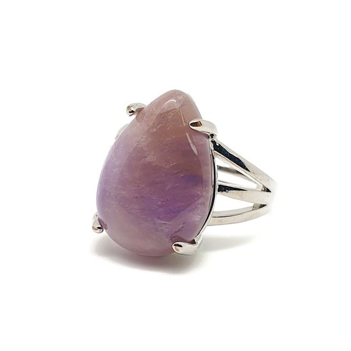 Gemstone Ring Teardrop Crystal Chakra Cocktail Adjustable Band Silver Plated - Picture 101 of 129