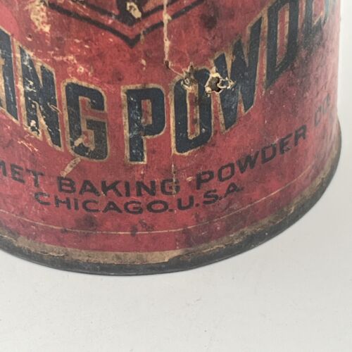 Vintage 1930s Calumet Baking Powder Tin NO LID w Paper Label 1 Lb Empty Chicago - Picture 6 of 11