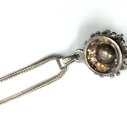 44cm Silber Collier 925 Halskette mit Anhänger blauer Topas Perle S-Form Kette - Bild 10 von 12