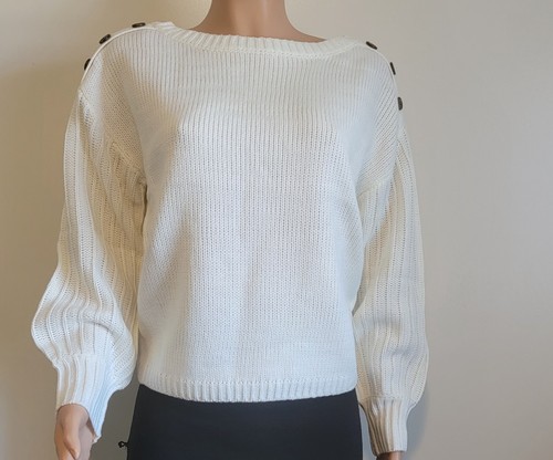 Womens Knit Long Sleeve Pullover Solid Sweater Jumper Casual Warm Tops FREE SHIP - 第 1/7 張圖片
