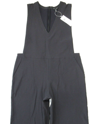 NWT Eileen Fisher V-neck Crop Jumpsuit in Graphite Washable Stretch Crepe PL - Picture 3 of 8