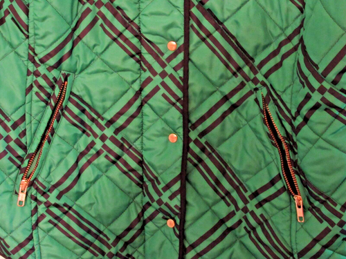 Womens Quilted Vest XL Green/Black Crown & Ivy Lined Snap/Zip Closure Zip Pocket - Picture 2 of 7