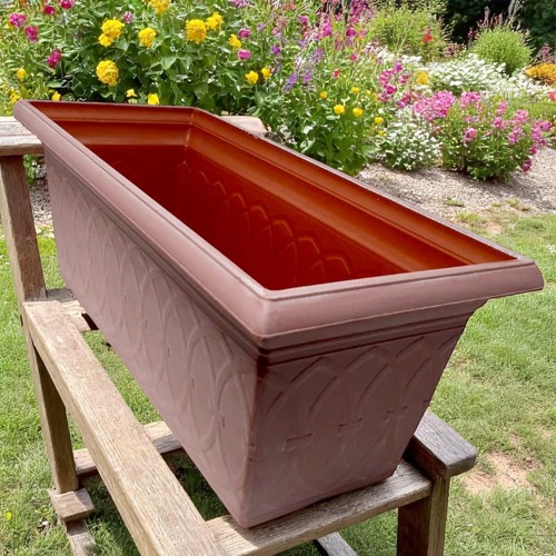 Durham 24" Garden Planter Trough Terracotta or Coffee Single or 2 Pack - Picture 38 of 45