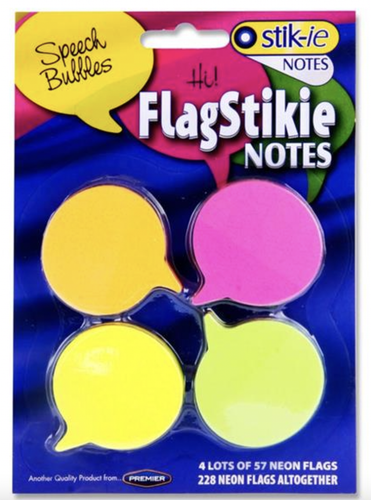 Stik-ie Sticky Notes Speech Bubbles Post-It Assorted Neon Colours - Picture 3 of 4
