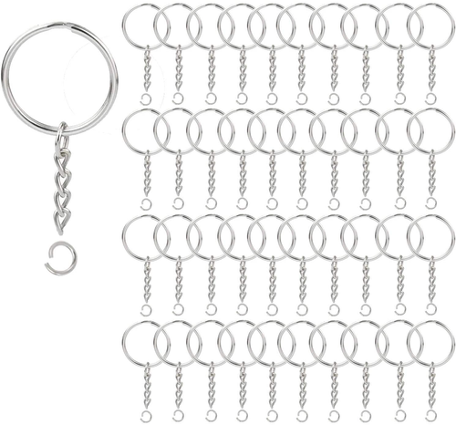Paquete de 100 Llaveros con Cadena y Salto Abierto, 1 Pulgada Dividido Redondo Llavero Anillos Bul - Imagen 5 de 12