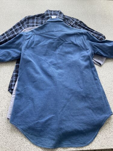 Ledbury Ropa Fina Manga Larga Abotonada Azul 3Lotes Mediano 15.5 Ajuste Clásico - Imagen 9 de 24