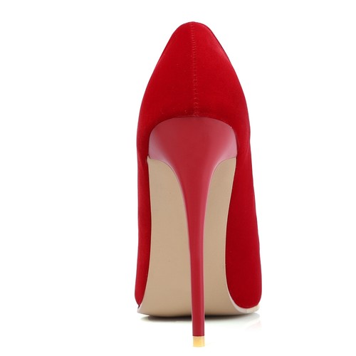 Sexy Stiletto Talla Grande Zapatos de salón Borde Curvo Para hombres Gamuza Rojo LGBTQ Mujer 40-47 - Imagen 15 de 30