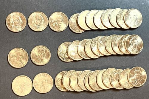Mixed Roll Of $25 Sacagawea & Presidential $1 Gold Coins - Most BU & Circulated - Picture 2 of 3