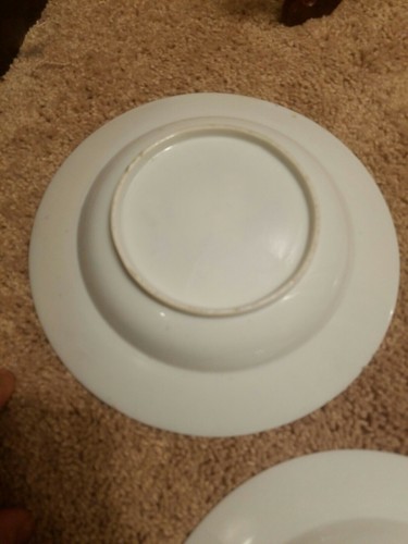 Antike chinesische Export Famille Rose Porzellan 3 Teller 8,5" Vögel Schmetterling 19c - Bild 10 von 12