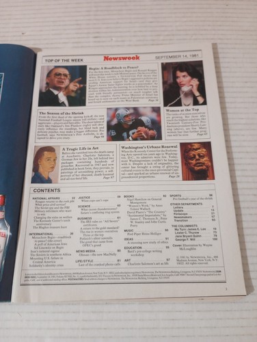 Newsweek September 14 1981 Menachem Begin Sherry Lansing Jim Plunkett - Picture 6 of 14