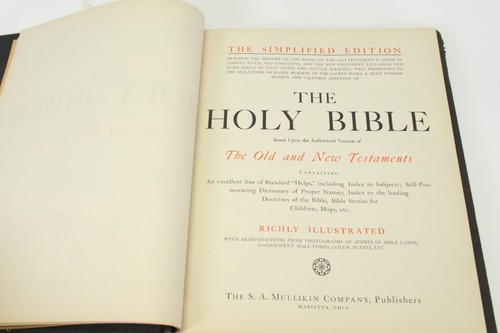 Simplified Home Bible Illuminated 1919 Illustrated 12" x 11" Maps Index Dictiona - Picture 6 of 24