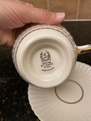 TWO Lenox Cretan China 5 Piece Place Setting EUC Made In USA  Scalloped Edges - Bild 7 von 9