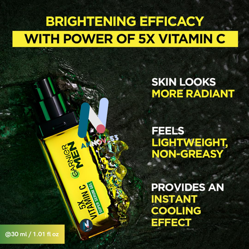GARNIER Men Serum Gel Turbo Bright 5x Vit C Citrus Salicylic Niacinamide 2X 30ml - Picture 9 of 23