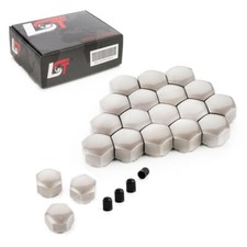 20x Felgen Radschrauben Sechskant Kappen 16 mm hellgrau für AUDI TT 8J3 8N3