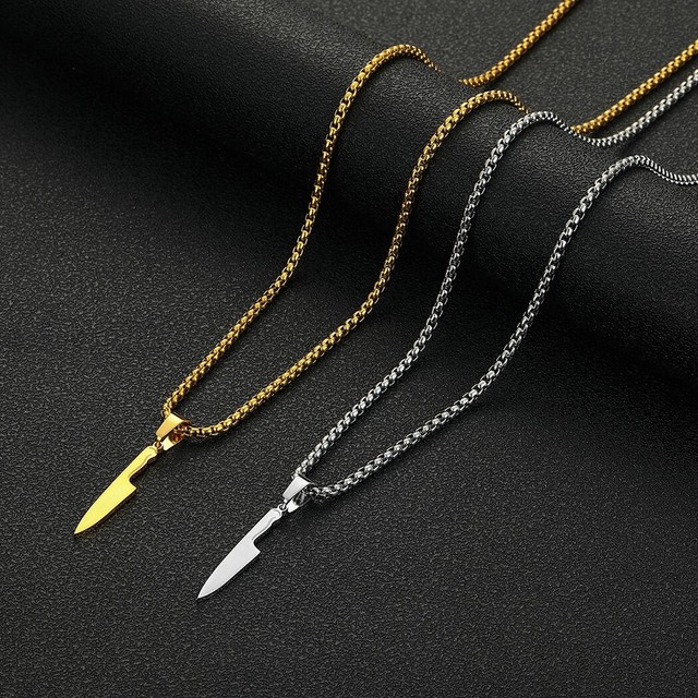 Stainless Chef Knife Necklace Gift for Him Knife Pendant Necklace Chef Jewelry Stainless Chef Knife Necklace Gift for Him Knife Pendant Necklace Chef Jewelry