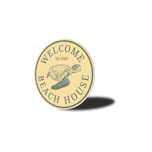 Welcome to Our Beach House, Turtle Marine Sea Life, Scuba Diving Aluminum Sign - Picture 4 of 4