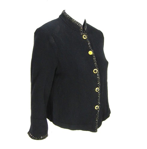 Blazer grigio a maniche lunghe St John Evening Marie taglia 6 finiture con perline - Foto 6 di 18