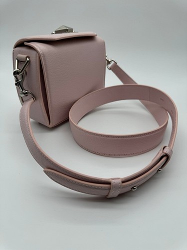 Calfskin Box 16 Shoulder Bag Sling Purse Baby Pink Alexander McQueen Genuine - Picture 10 of 12