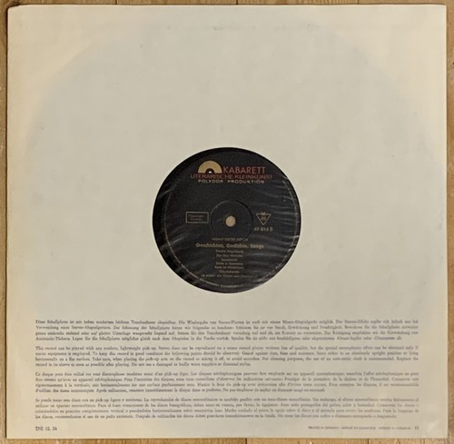 Hanns Dieter Hüsch Chansons Gedichte Geschichten Original Polydor LP 47814 MINT - Imagen 4 de 4