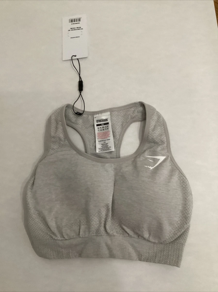 Gymshark Womens XS Vital Seamless 2.0 Sports Bra Light Gray Marl