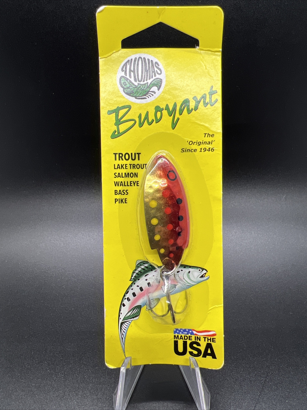 Thomas Buoyant Wobbler Casting/Trolling Spoon 1-3/4 Inch Gold Red