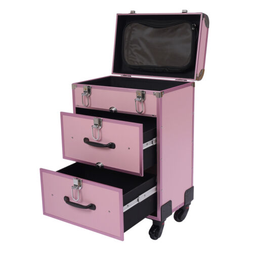 Carrello Trucco Professionale Rotolo Treno Valigetta Scatola Organizzatore Salone Cosmetici - Foto 11 di 47