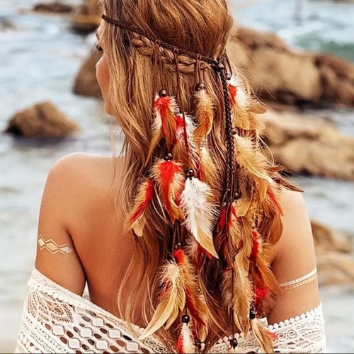 Tassel Feather Headband Adjustable Rainbow Indian Headband Festive - Picture 15 of 16