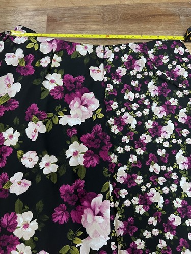 Calvin Klein Women’s 2X Blouse & 16W Faux Wrap Floral Midi Skirt Black/Pink - Picture 6 of 7