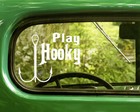 2 PLAY HOOKY FISHING DECALs Sticker For Car Window Bumper Rv