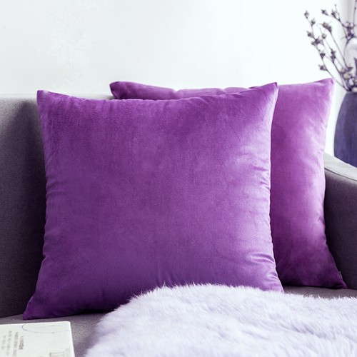 UK Plush Velvet Plain Soft Cushion Cover Pillow Case Home Sofa Bed Decor 18" 20" - Picture 38 of 53
