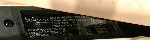Bellezza Hair Flat Iron Straightener Power 42W 5 Heat Settings 8 Ft. Cord - Picture 12 of 12