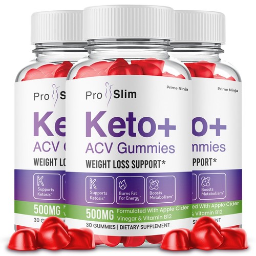 ProSlim Keto ACV Gummies, Official Pro Slim ACV Max Strength Gummies (3 Pack) - Picture 1 of 7